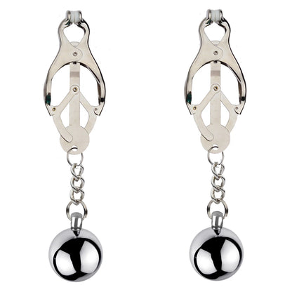 Heavy Nipple Clamp Clips Weight Slave Stimulator Metal Nipple Clips With Ball Weight Breast Bondage Restraint Sex Toy Woman