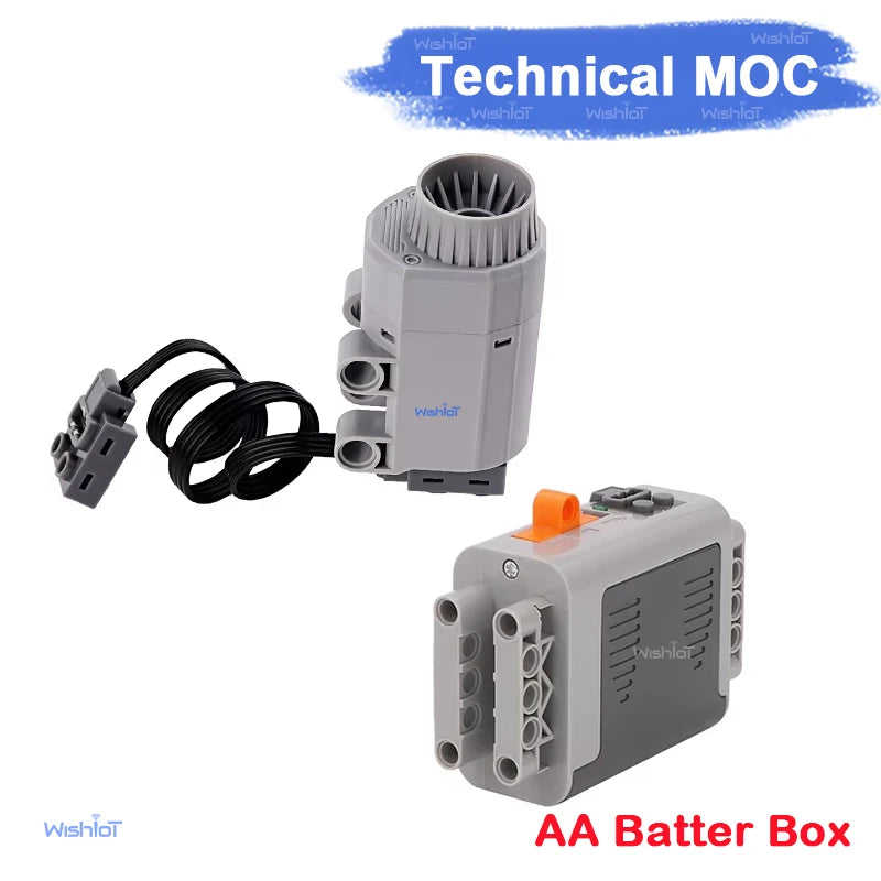 Technical MOC Building Blocks Power & Spray Kit Motor & Battery Box for RC Car Robot DIY Smoke Accessories