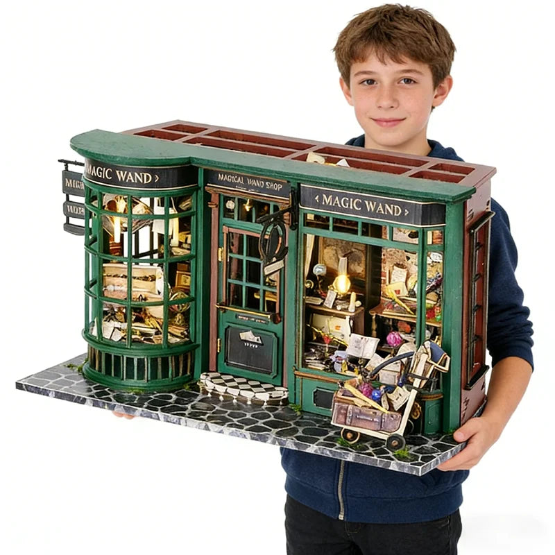 Magical Doll House Miniature DIY Assembly Building Model Kit Small Room Production with Home Bedroom Decoration Toys