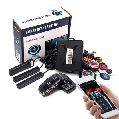 Universal Car alarm with remote starter Autostart system Start stop button system Car accessories Alarm automotive Smart lock