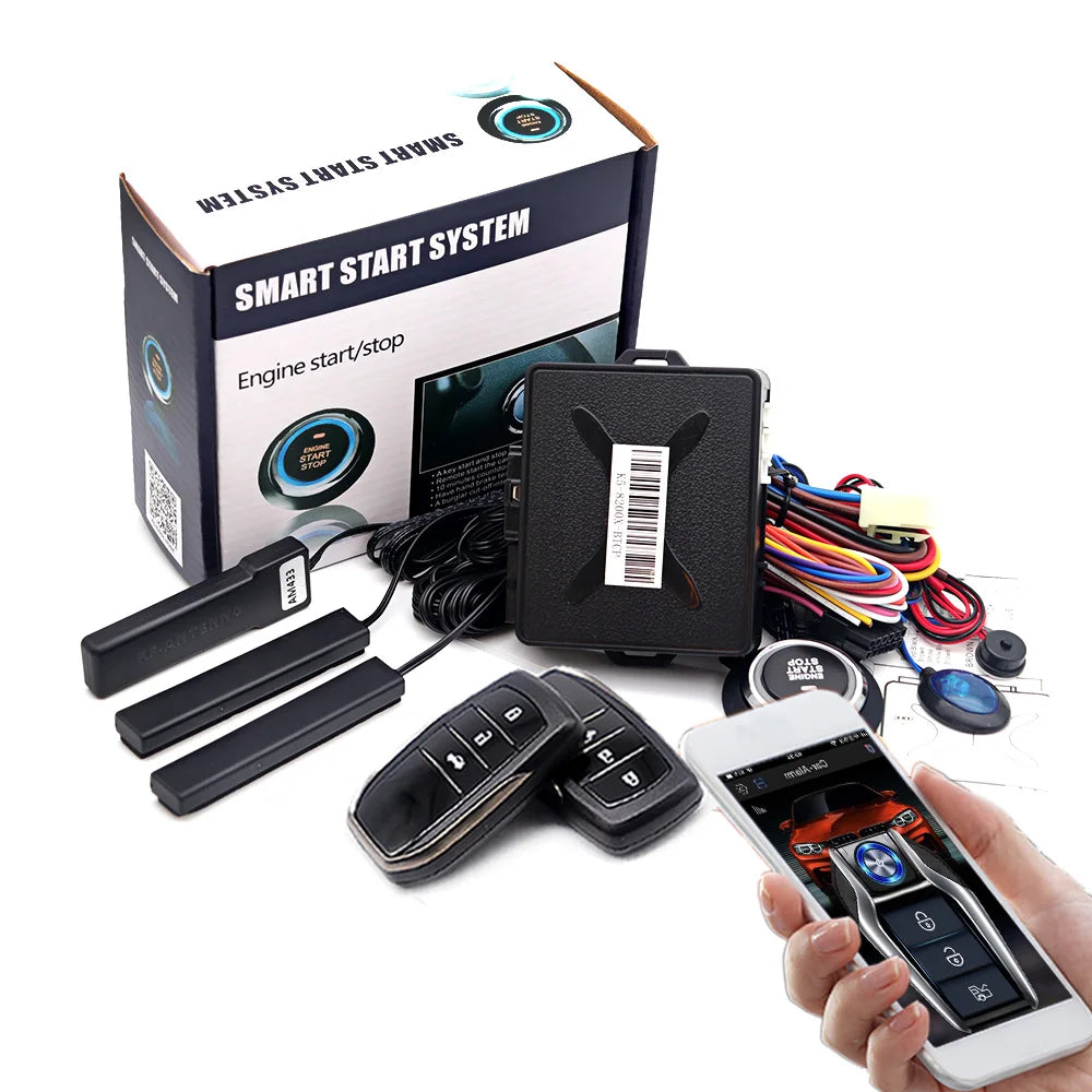 Start button system Car alarm with autostart Universal central locking Remote starter kit Automotive start stop For Toyota/Audi