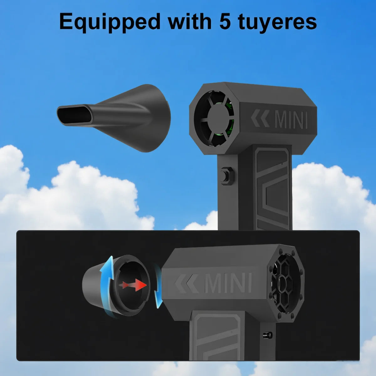 Violent Fan 105000RPM Car Fan Cleaning Blower Turbo Fan Electric Air Duster Portable Type-C Charging Turbo Jet Fan Blowing Snow