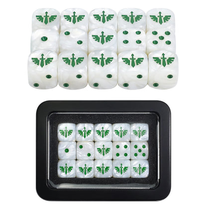 15PCS 16mm/0.63inch D6 Wargaming Dice Set for Tabletop Miniatures Game, Damage Tracking,Army Faction Themed Dice Tokens