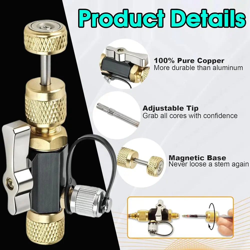 Vacuum Valve Core Disassembly Tool Set 20 Micron Vacuum Rated Precision Valve Maintenance Tool 2025 NEW