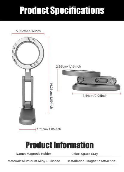 Metal Magnetic Universal Car Phone Holder Foldable Phone Stand Mount GPS Support Fit All phone USE For Gym Outdoor Selfie Office