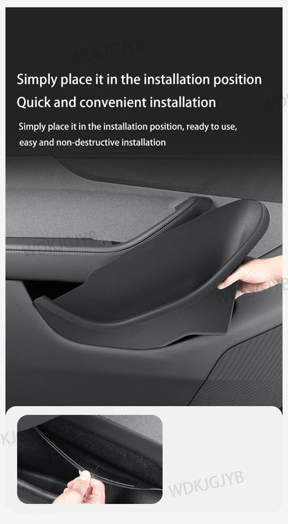 For Tesla Model YL Launch 2026 TPE Door Side Storage Box Front Rear Door Slot Organizer Tray Protector Model YL Door Storage Box