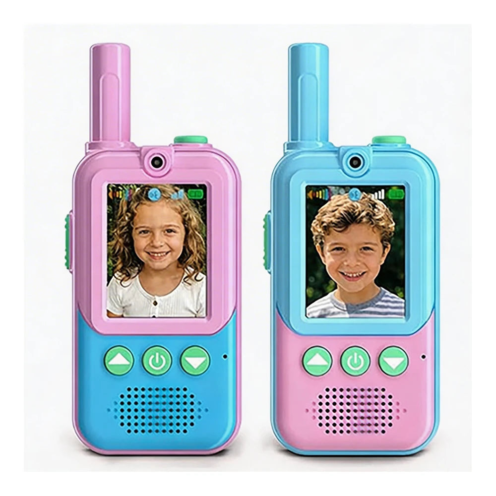 2 Pack Rechargeable Kids Video Walkie Talkies, Eco ABS Portable Toy for Boys Girls Ages 3-12 Indoor Outdoor Camping