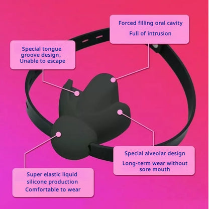 Bdsm Silicone Drool ball fun fixed tongue gag ball mouth plug can be hidden with a mask