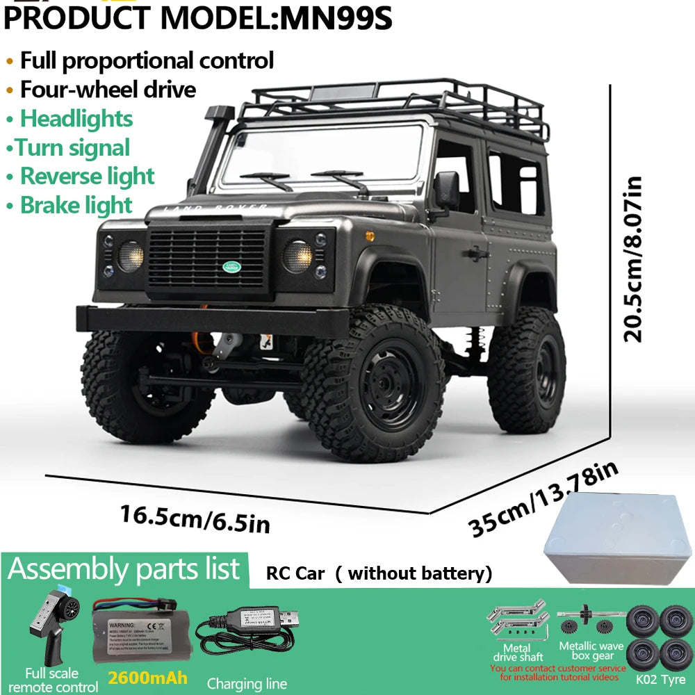 Upgrade MN99S MN98 1:12 RC Car MN Model RTR 2.4G Remote Control Car Climbing Defender 4WD RC Truck Off-road RC Toys As Kids Gift