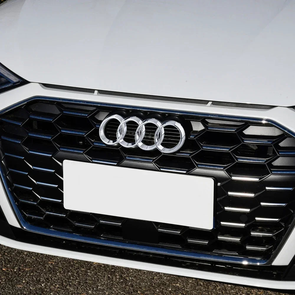 Black Silver ABS 4 Ring Car Hood Bonnet Front Grill Trunk Rear Emblem Logo Badge Sticker For Audi A3 A4 A5 A6 A7 TT Q2 Q3 Q5 Q8