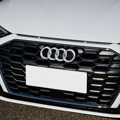 Black Silver ABS 4 Ring Car Hood Bonnet Front Grill Trunk Rear Emblem Logo Badge Sticker For Audi A3 A4 A5 A6 A7 TT Q2 Q3 Q5 Q8