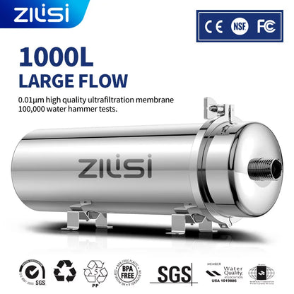 Reusable PVDF Water Filter System, High Flow, Commercial, Home, Kitchen Drink, Straight UF Filters, Lasts Exceed 5 Years, 1000L
