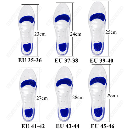Silicone Gel Medical Insoles for Shoes Men Women Flat Foot Arch Support Orthopedic Insoles for Plantar Fasciitis Relief Shoe Pad