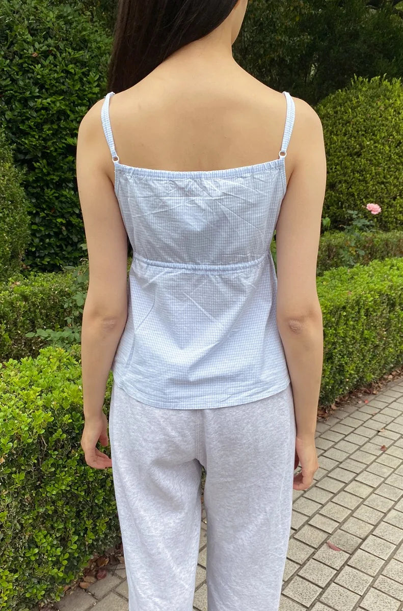 Brandy Melville Pure Cotton Three-Button Base Layer Vest Sweet Style V-Neck Sleeveless Tank Top for Women Spring Summer