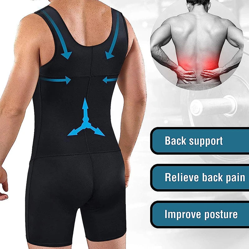 Compression Suit Full Body Shapewear for Men Slimming Bodysuit Waist Trainer Hip Enhancer Thigh Trimmer Shaping Underwear Shirts