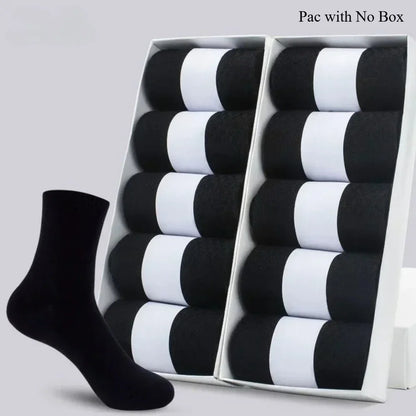 5 10 Pairs Men Socks Cotton Blend Black Business Casual Soft Breathable for  Spring Summer Autumn Winter Size 6-13