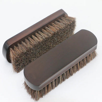 Soft Bristle Horse Hair Shoe Brush for Polishing Shoe Oil Cleaning Brush for Leather Shoes Cleaning Tools