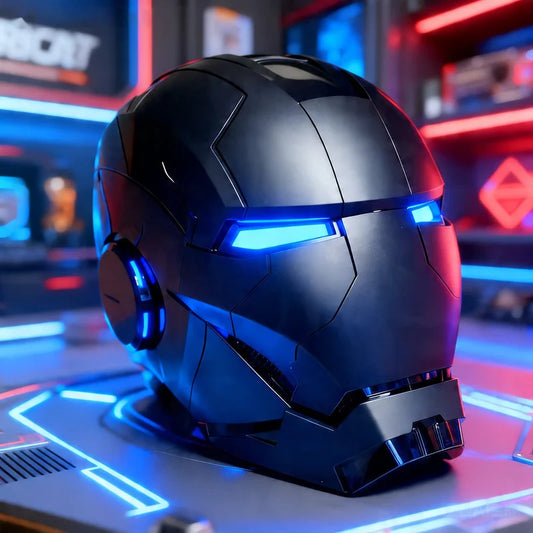 【IN STOCK】Iron Man 1/1 Cosplay Helmet MK5 Gold/Black/Silvery Electric Voice Control Helmet Led Eyes Metal Mask Model Toys Gift