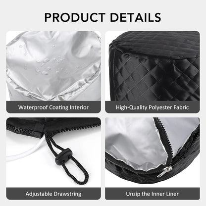 Home Salon Hair Steamer Cap Women Electric Portable Heating Hat Hair Oil Baking Mask Cap 3 Timer Deep Conditioning Bonnet Black