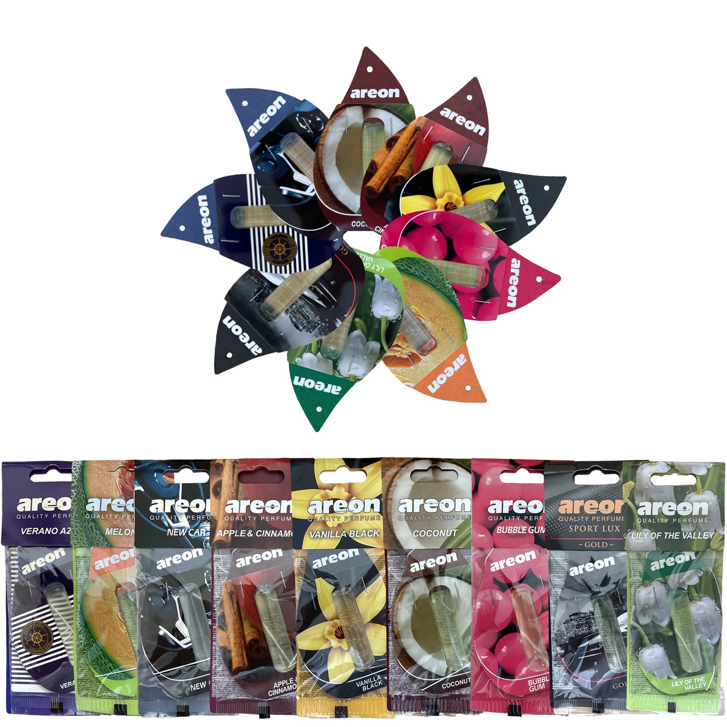 3-18pcs Car Air Freshener Natural Tea Fragrance Vehicle-mounted Hanging Vanilla Scent Water Drop-shaped Car Interior Accessory