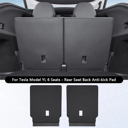 For Tesla Model YL 6-Seater Rear Trunk Mat Leather Full Coverage Seat Backrest Protective Pad Cover Cargo Liner Anti Dirty Mat