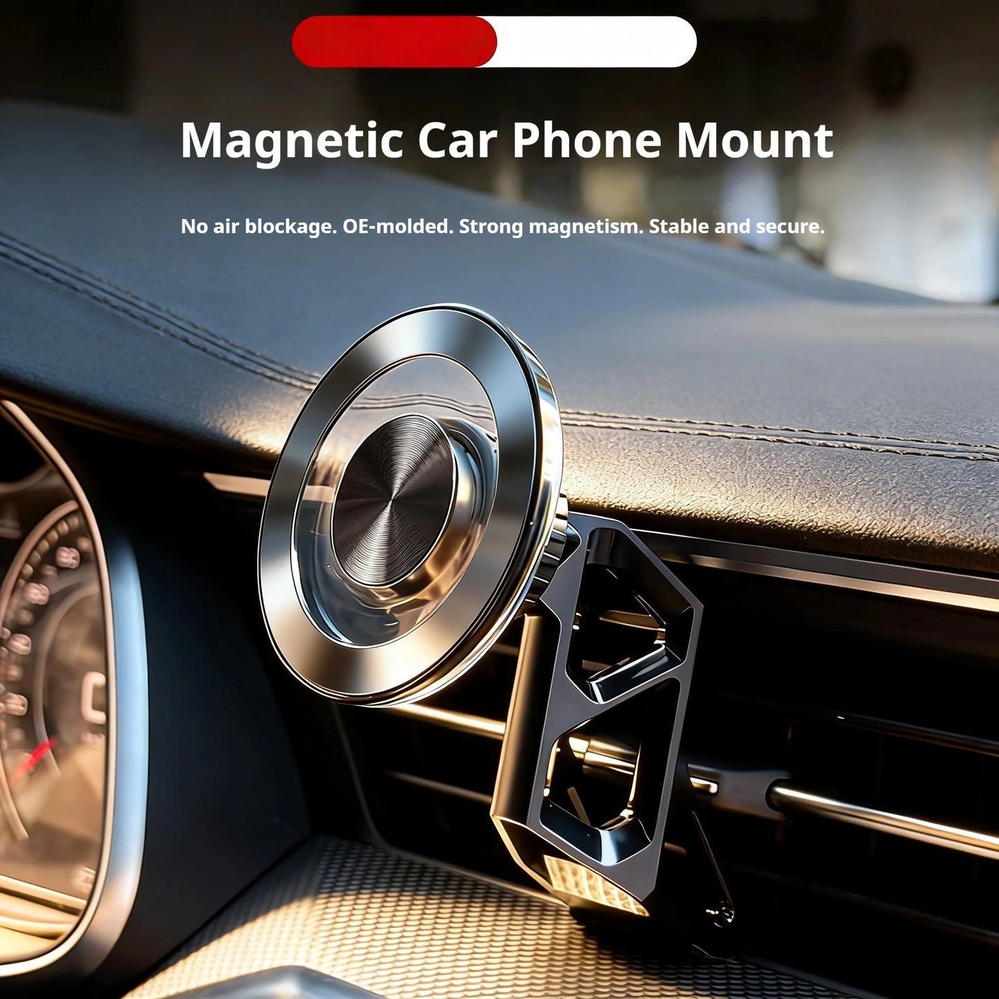 1Set ABS Material For Porsche Macan 2014-2021 Cayenne 2018-2022 Special Car Magnetic Phone Holder Fixed Bracket Stand Mobile
