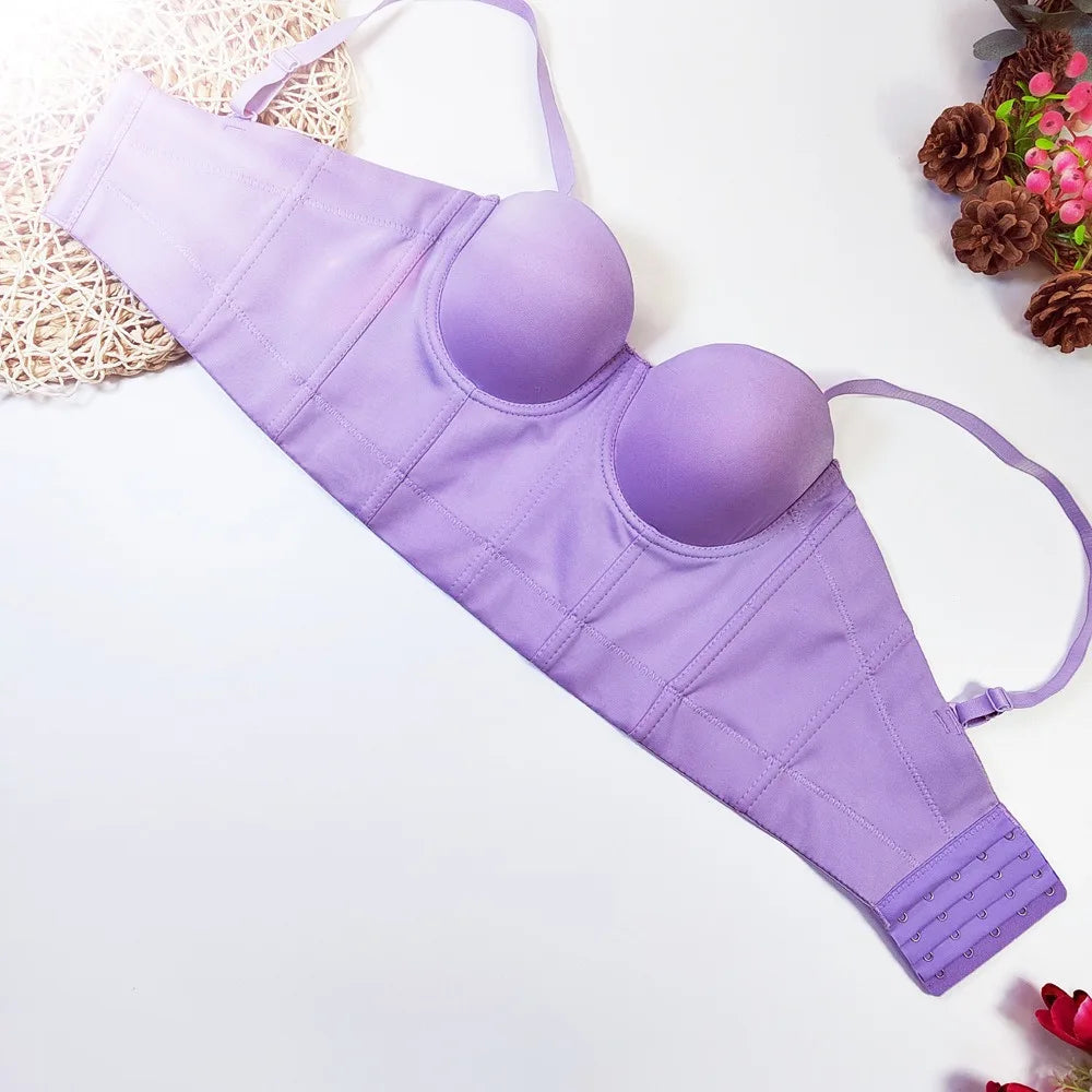 SXTHAENOO Summer 8 colors Fashion Mesh Push Up Bralet Women's Corset Simple Bustier Bra Night Club Party Sexy Cropped Top Vest
