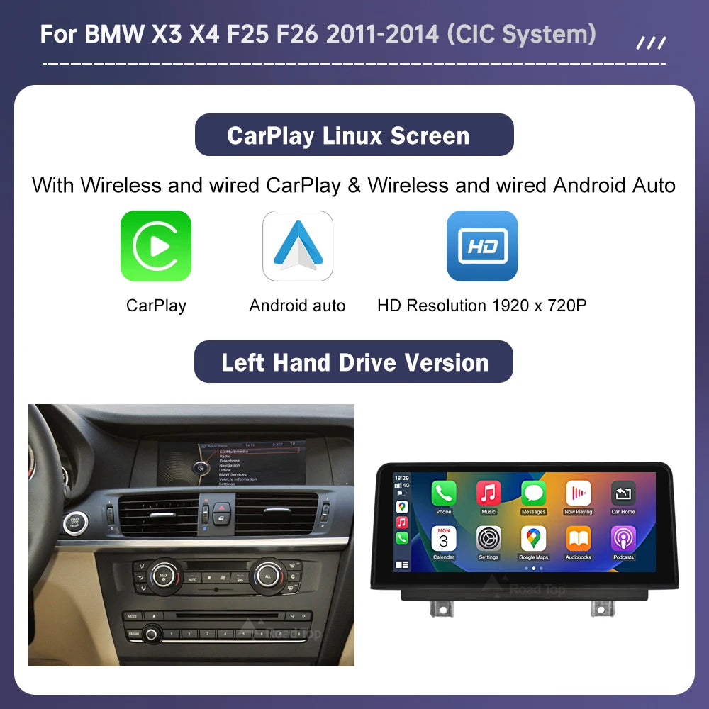 1920*720 Multimedia Touch Screen For BMW X3 F25 X4 F26 2011-2016 Wireless Carplay Display Android Auto Car Radio Player
