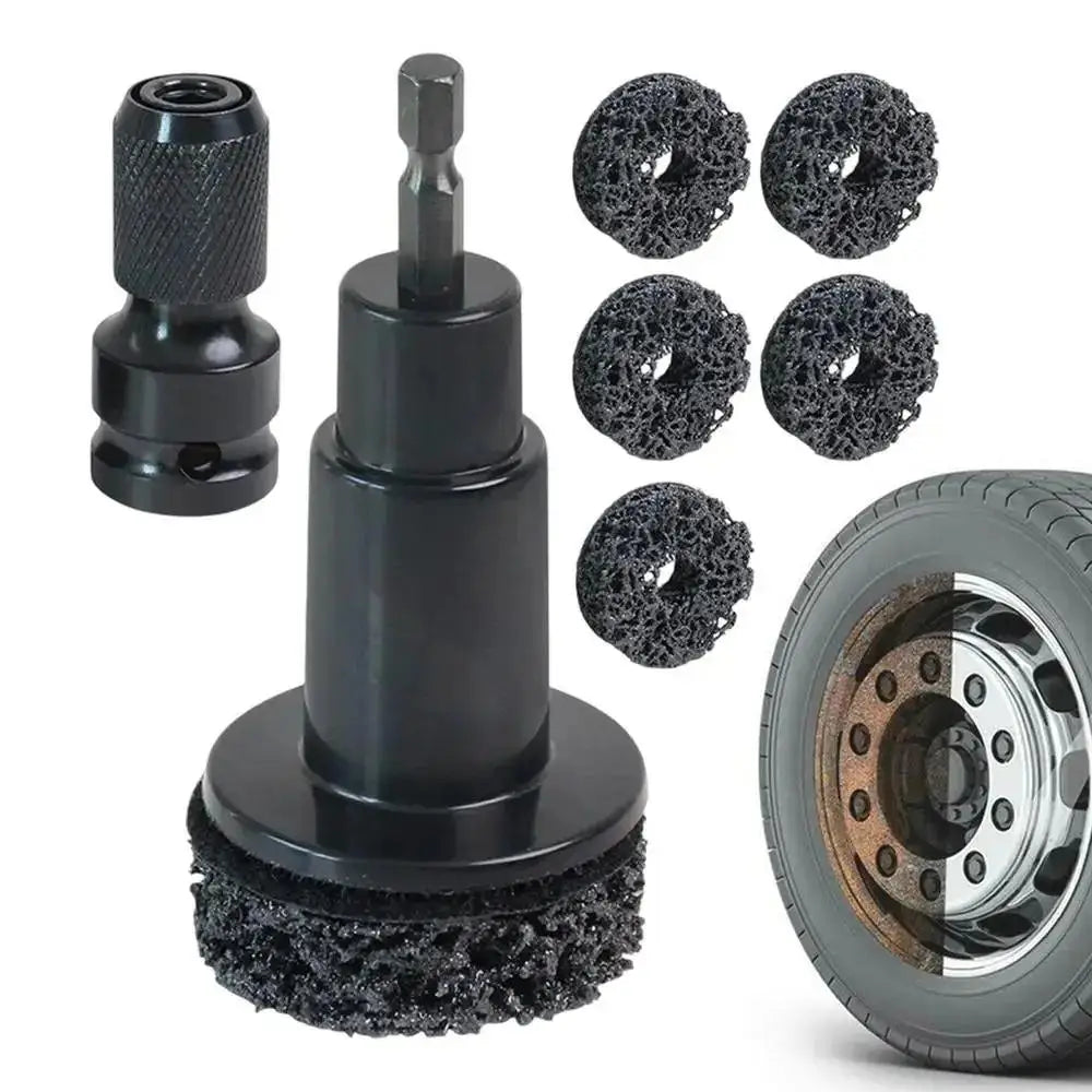 Professional Wheel Hub & Brake Disc Resurfacing Kit Rust Removal Brush Tool for Hub Surface & Stud Car Maintenance Repair Kit