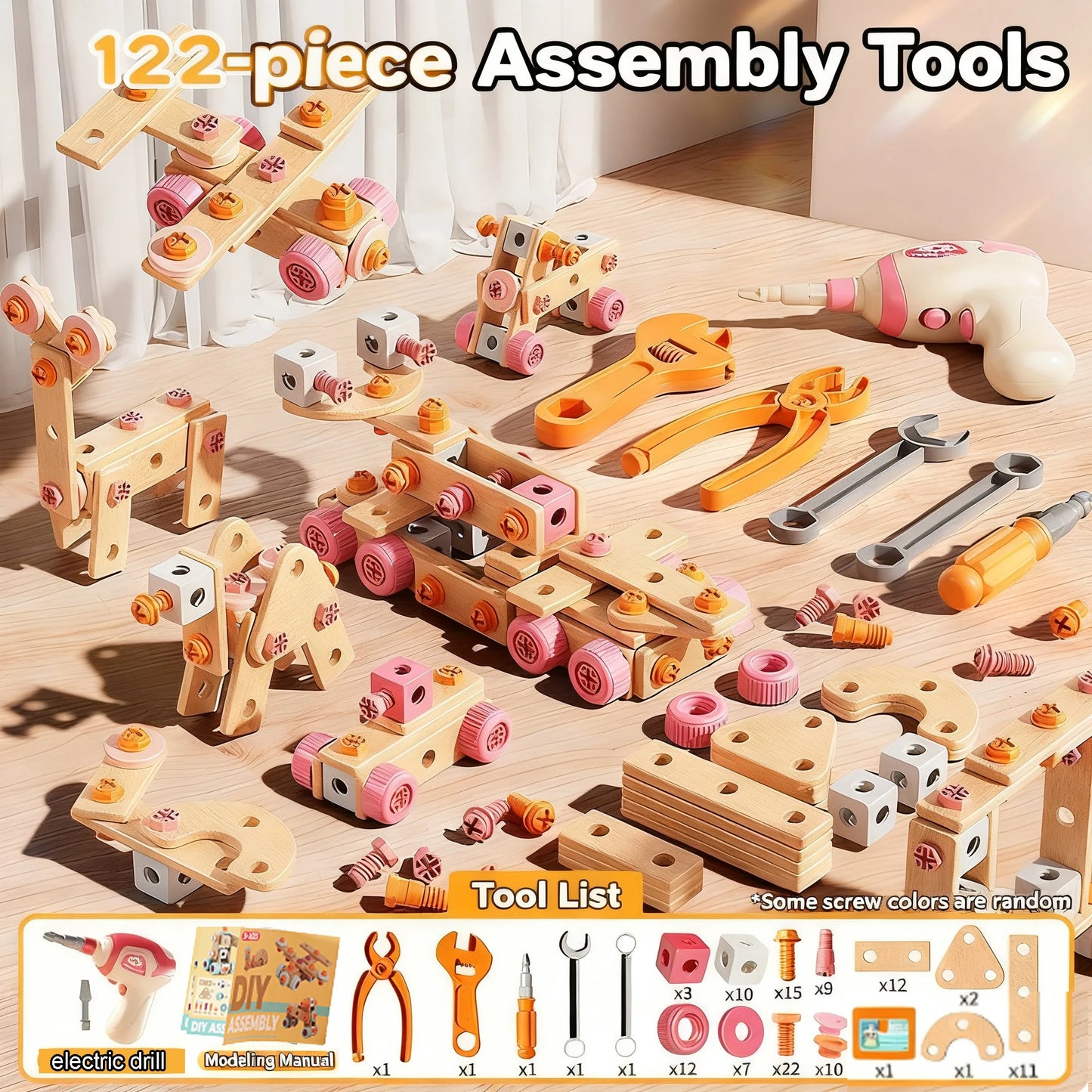 Kids Tool Set DIY Nut Assembly Toy Kit STEM 3D Puzzle Building Tools Repair Tools Montessori Toys Gifts for Boy Girl 2026 New