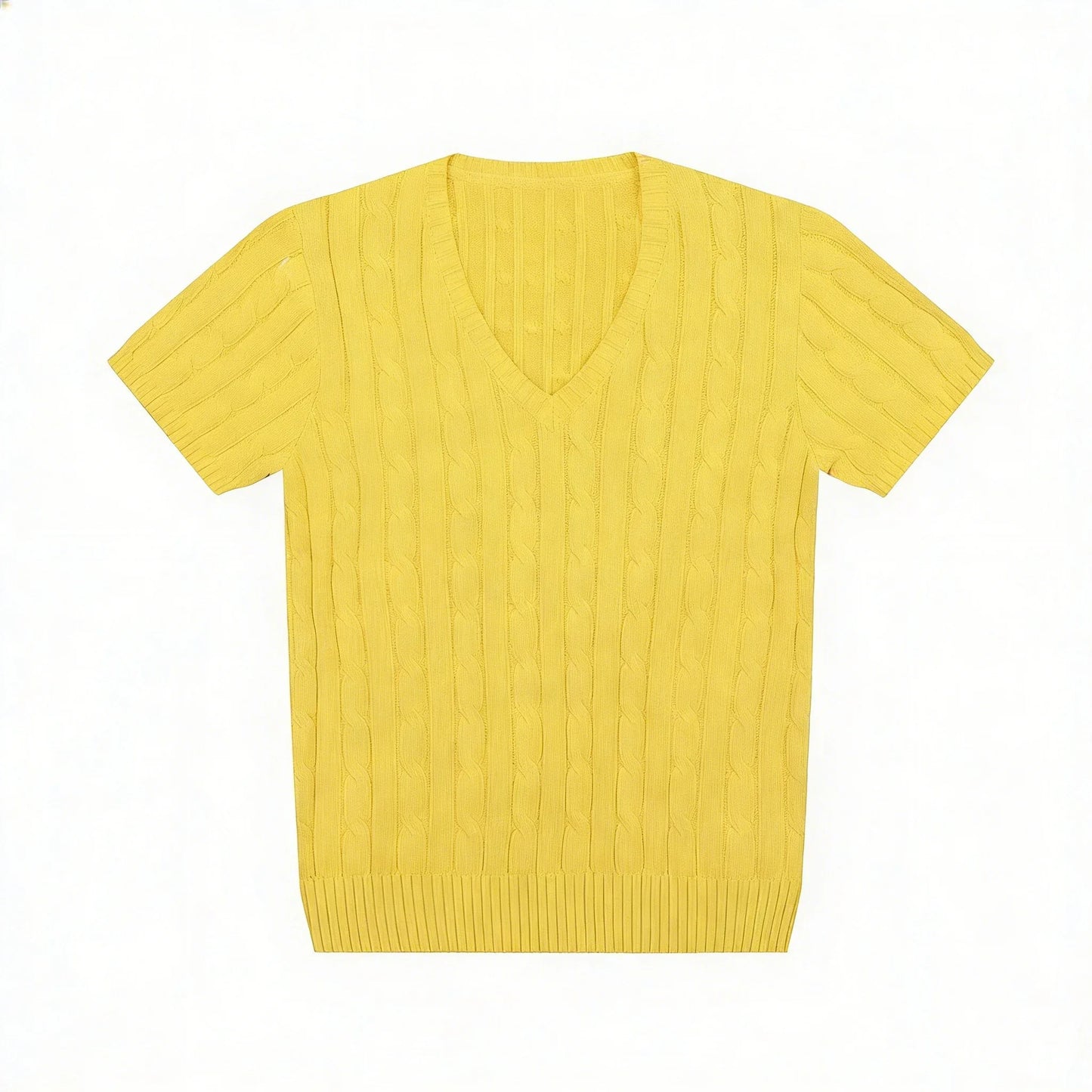 women's t-shirts and polos old money v neck t shirt woman solid color embroidered knitted Women's t shirt Women's polo shirt