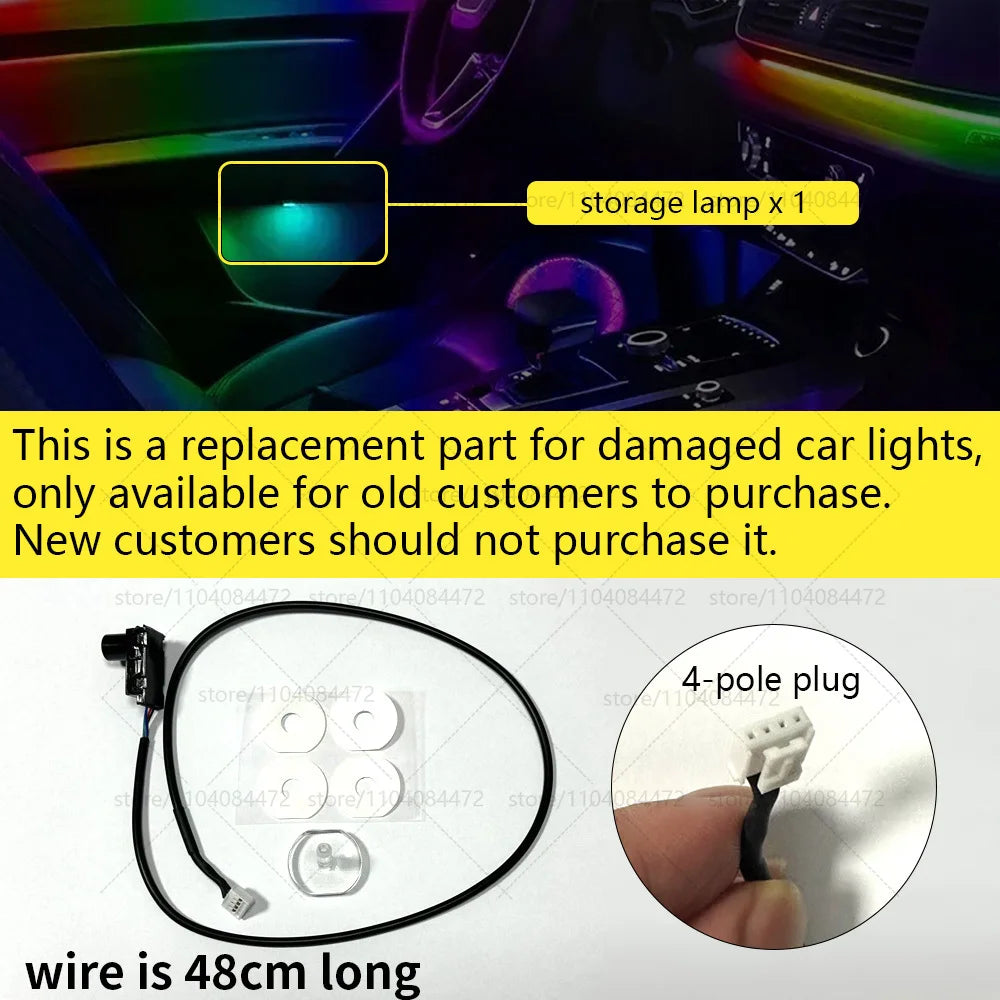 22in1 RGB Car Interior Acrylic Car Ambient Lights RGB Hidden Acrylic Strip Decoration Atmosphere Accessories For Peugeot 2008