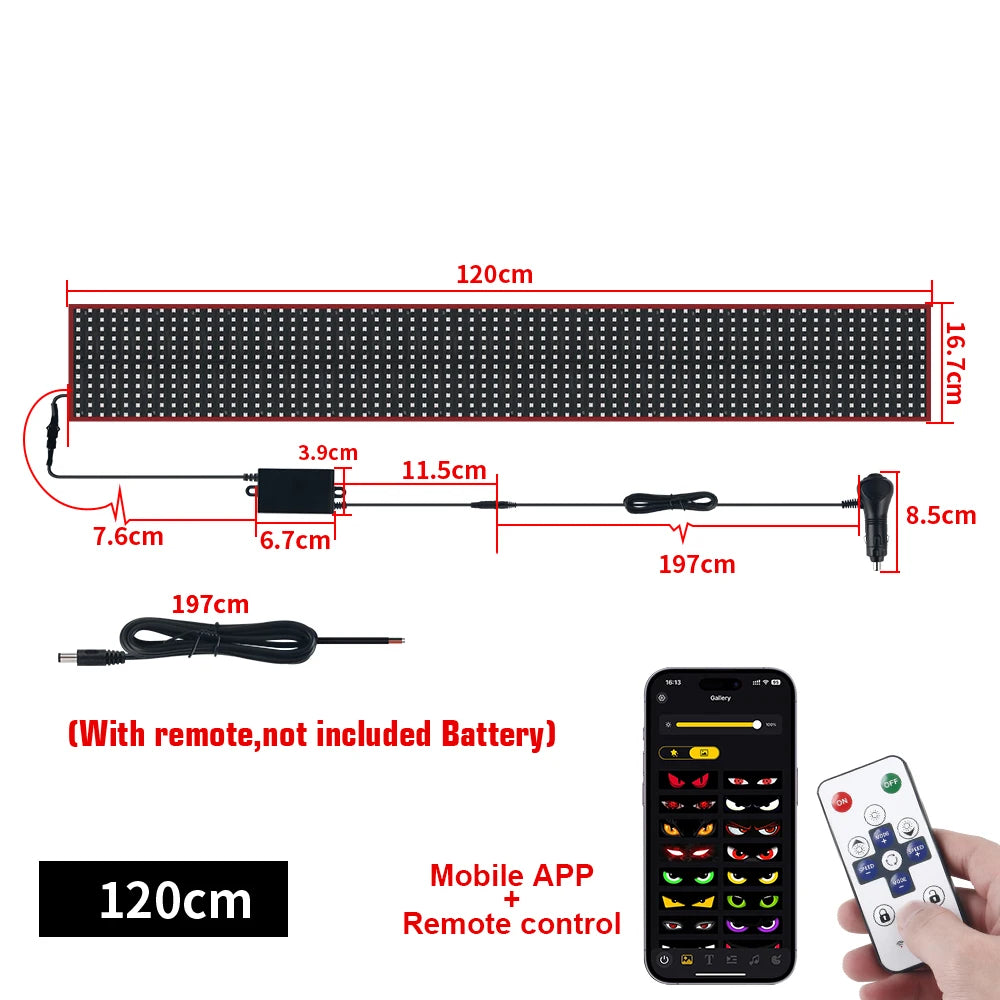 Truck LED Ambient Light Devil's Eye LED Matrix Pixel Panel Display Scrolling Light DIY Programmable Led Eyes Dynamic Animation