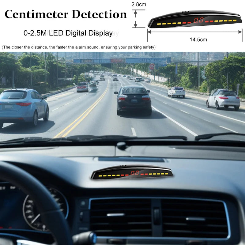 22mm Smart Parking Sensor 12V Universal Car Safety Assistant Visual Audible Alert Easy Install for Safe Driving