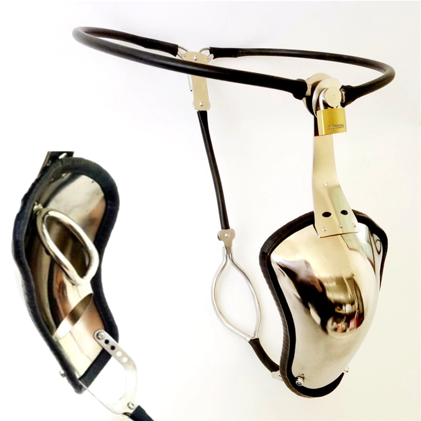 Stainless Steel Male Chastity Belt Device With Butt Open Invisible Cock Penis Cage Adjustable Waist  Lock BDSM Bondage Toys