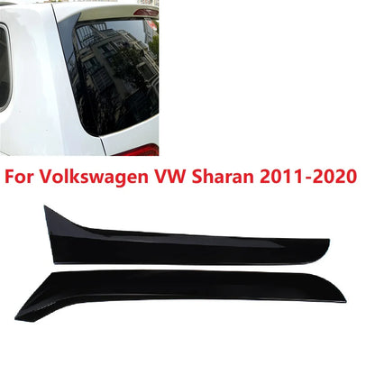 For Volkswagen VW Sharan 2011-2020 Rear Window Trim Side Spoiler Wing Gloss Black Canards Splitter Car Trunk Lid Tail Gate Cover