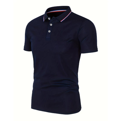 2025 Men's Summer Short Sleeve Lapel Polo 5-piece 1 pack Casual Breathable Comfortable Shirt Solid High Quality Male T-Shirt
