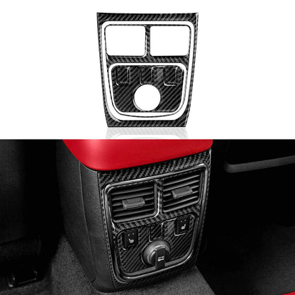 For Chrysler 300 (2011-2014) Car Center Console Gear Shift Panel Steering Wheel Cover Carbon Fiber Interior Sticker Accessories