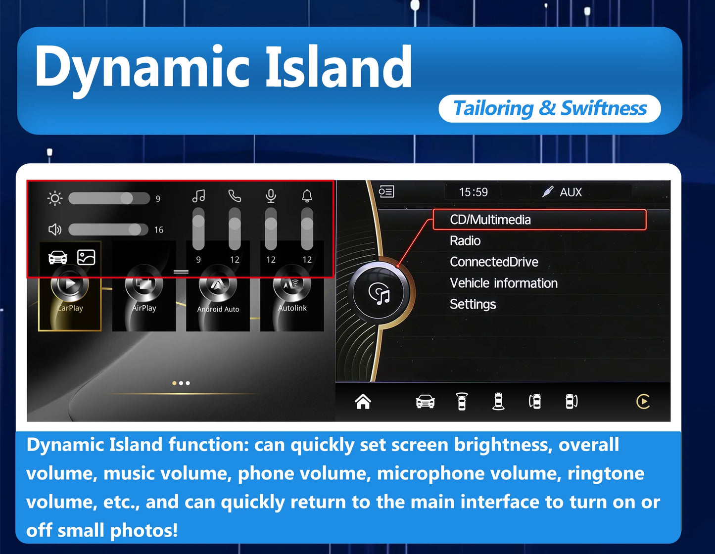 1920*720 Display Multimedia Player For BMW X1 F48 E84 2009-2018 NBT CIC GPS Wireless Carplay Android auto Touch Screen
