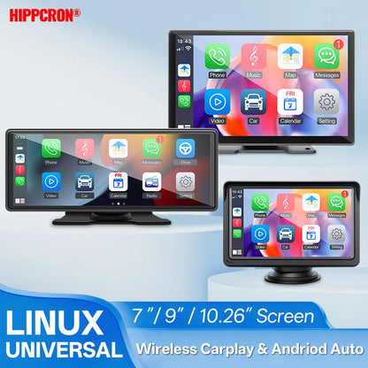 Hippcron 7/9/10.26" Car Mirror Radio Multimedia Video Portable Player Wireless CarPlay And Android Auto IPS Touch Screen Mirror