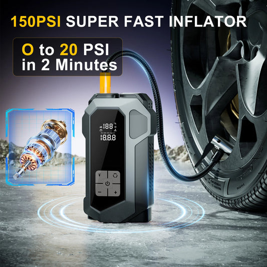 Jump Starter Power Supply Wireless Tire Air Pump Integrated Machine Electric Ignition Artifact Equipped with USB Port LED Light