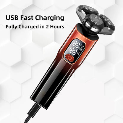 OMUONE Electric Shaver 3D IPX6 Waterproof Razor Wet And Dry Dual Use Face Beard Battery Digital Display For Men