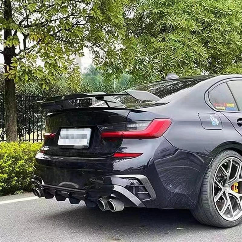 Car Modification Universal Tail Wing Without Punching MP Large Tail Fixed Wing Carbon Grain GT Tail Spoiler Car accessories