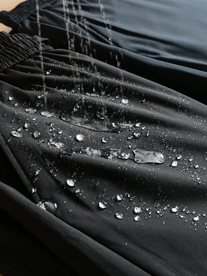 Men's Winter down Pants 90 Duck Feather Filling Windproof Warm Water Resistant Casual Business Style Long Polyester Fabric