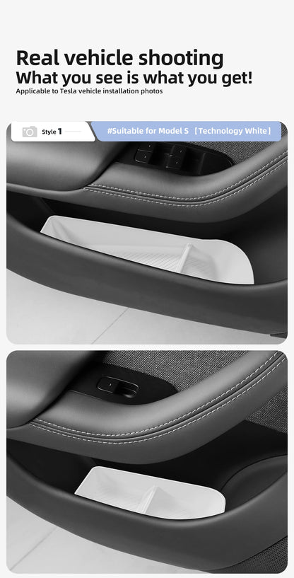 Car Door Side Storage Box  For Tesla Model X S 2023 2024 TPE Gate Slot Anti Dirty Storage Organizer Tidying Car Accessories