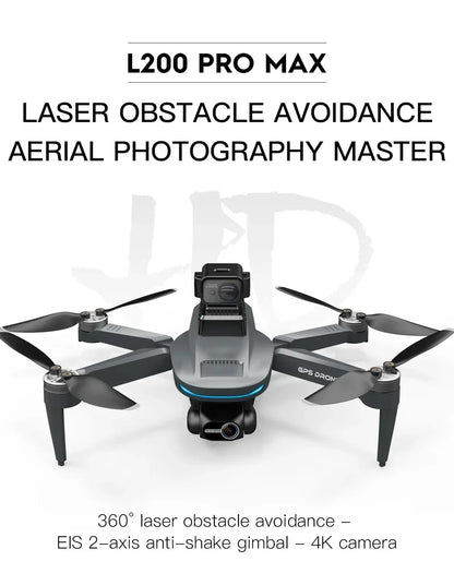 L200 PRO MAX Drone 4K 2-Axis PTZ HD Dual Camera 360° Laser Obstacle Avoidance Brushless Motor GPS 5G WIFI RC FPV Quadcopter Toys