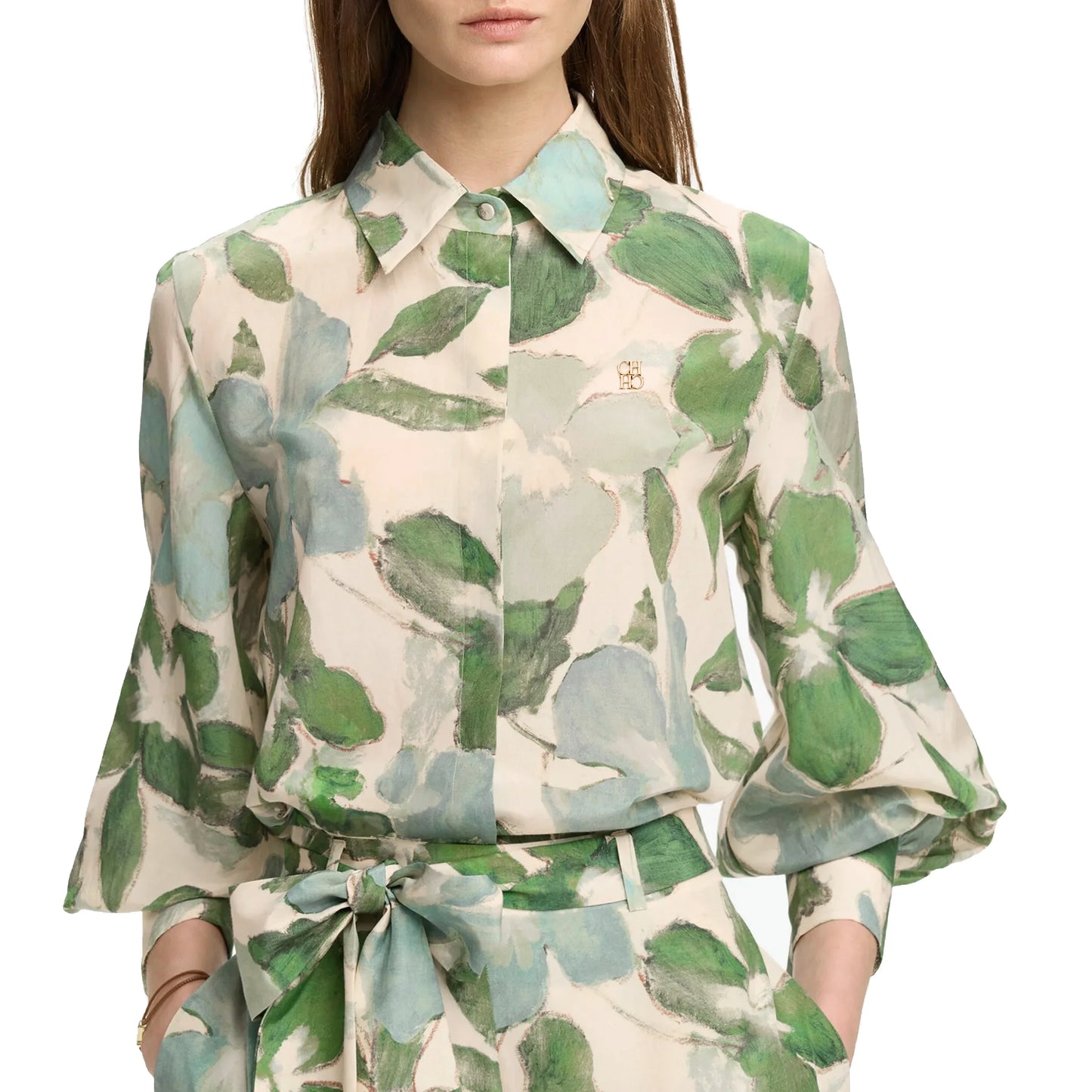 Women's Fashionable Casual Printed Long Sleeved Office Shirt