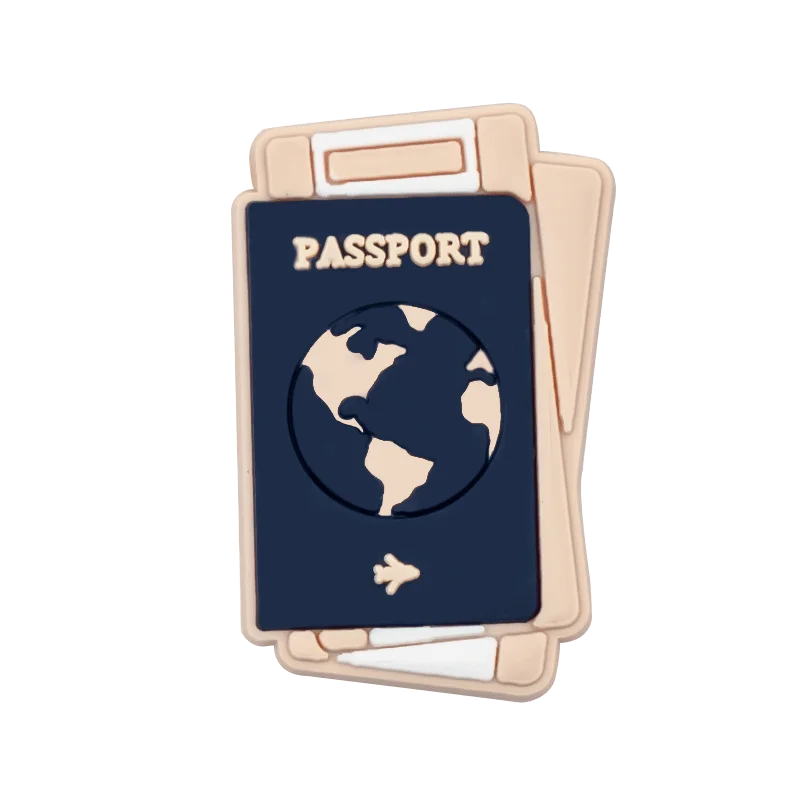 1/25PCS World Travel Theme PVC Shoe Charms for Clogs, Eiffel Tower, Passport, Globe DIY Accessories for Teens & Adults
