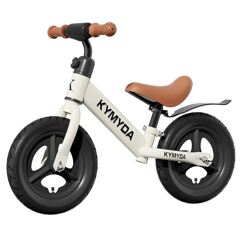 KYMIDA Balance Bike No Pedal Gliding Bike Adjustable Height High Carbon Steel Frame Integrated Hub Solid Tires Outdoor Sport
