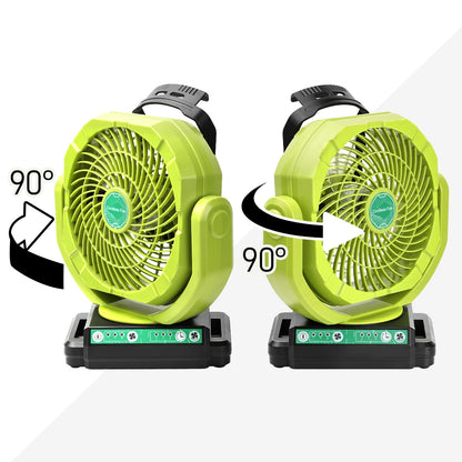 Cordless Oscillating Fan for Ryobi 18V ONE+ Battery, 3-Speed Jobsite Industrial Camping Fan(Battery not Included)